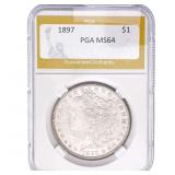 1897 Morgan Silver Dollar PGA MS64
