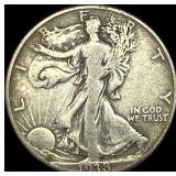 1938-D Silver Half Dollar Walking Liberty LIGHTLY