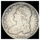 1836 Capped Bust Half Dollar LIGHTLY  CIRCULATED