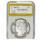 1880-S Morgan Silver Dollar PGA MS64 PL
