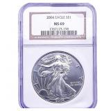 2004 Silver Eagle NGC MS69