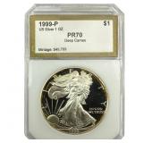1999-P Silver Eagle PCI PR70
