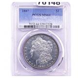 1887 Morgan Silver Dollar PCGS MS64