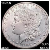 1892-S Morgan Silver Dollar CHOICE AU
