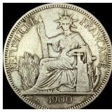 1900 French Indochina Silver Piastre de Commerce H
