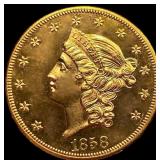 1858-O $20 Gold Double Eagle