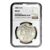 1885-O Morgan Silver Dollar NGC MS62