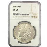 1883-O Morgan Silver Dollar NGC MS62