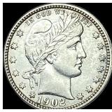 1902 Barber Silver Quarter CLOSELY  UNCIRCULATED