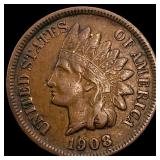 1908-S Indian Head Cent ABOUT UNCIRCULATED