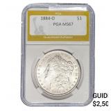 1884-O Morgan Silver Dollar PGA MS67