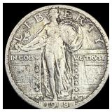 1918-S Silver Standing Liberty Quarter LIGHTLY CIR