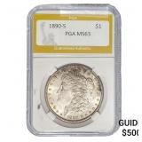 1890-S Morgan Silver Dollar PGA MS63