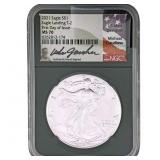 2021 Silver Eagle NGC MS70 Eagle Landing T-2