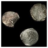 [3 Coins]Pratihara 780-980 AD Silver Drachm NEARL