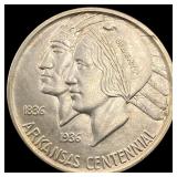 1937-D Silver Arkansas Centennial Half Dollar UNCI
