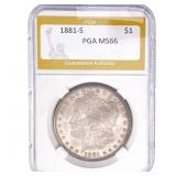 1881-S Morgan Silver Dollar PGA MS66