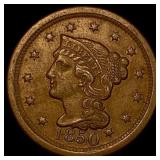 1850 Braided Hair Large Cent CLOSELY UNCIRCULATED