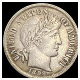 1899 Silver Barber Dime NEARLY UNCIRCULATED