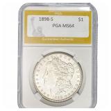 1898-S Morgan Silver Dollar PGA MS64