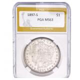 1897-S Morgan Silver Dollar PGA MS63