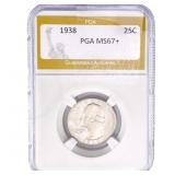 1938 Washington Silver Quarter PGA MS67+