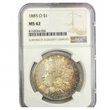 1885-O Morgan Silver Dollar NGC MS62