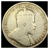 1908 Canada Silver 25 Cents NICELY CIRCULATED