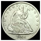 1864-S Seated Liberty Half Dollar CLOSELY UNCIRCUL
