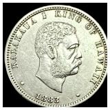 1883 Hawaii Quarter Dollar CLOSELY UNCIRCULATED