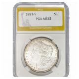 1881-S Morgan Silver Dollar PGA MS65