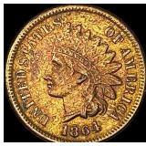 1864 Bronze Indian Head Cent NEARLY  UNCIRCULATED