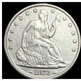 1873 Arrows Seated Liberty Half Dollar NEARLY UNC