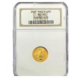 2001 1/10oz $5 Gold Eagle NGC MS70
