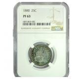 1880 Seated Liberty Quarter NGC PF63
