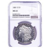 1881-S Morgan Silver Dollar NGC MS61