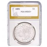 1885 Morgan Silver Dollar PGA MS63+