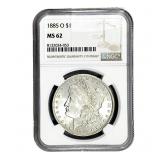 1885-O Morgan Silver Dollar NGC MS62