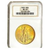 1923 $20 Gold Double Eagle NGC MS63