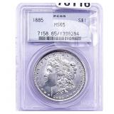 1885 Morgan Silver Dollar PCGS MS65