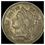 1865 Nickel Three-Cent Piece CLOSELY UNCIRCULATED
