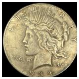 1934-S Silver Peace Dollar NEARLY UNCIRCULATED