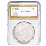 1887 Morgan Silver Dollar PGA MS65