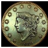 1830 Coronet Head Large Cent NEARLY UNCIRCULATED
