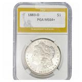 1883-O Morgan Silver Dollar PGA MS64+