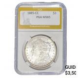 1885-CC Morgan Silver Dollar PGA MS65