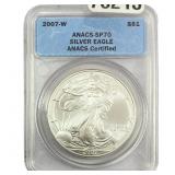 2007-W Silver Eagle ANACS SP70