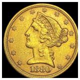 1880 Liberty Head Half Eagle $5 Gold CHOICE AU