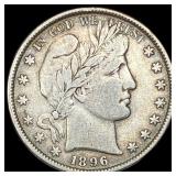 1896 Silver Half Dollar (Barber) NEARLY UNCIRCULAT