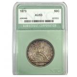 1873 Seated Liberty Half Dollar NTC AU53